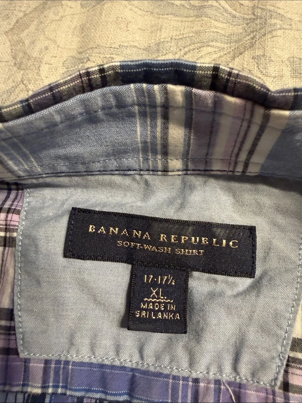 Banana Republic Blue and White Plaid Button-Down Shirt